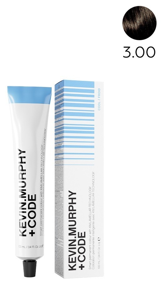 Kevin.M+Code 3.00 3NN Dark.Brown.Natural.Intense Краска для волос 100 мл Smart Permanent Colour With KM.Lamellar Technology