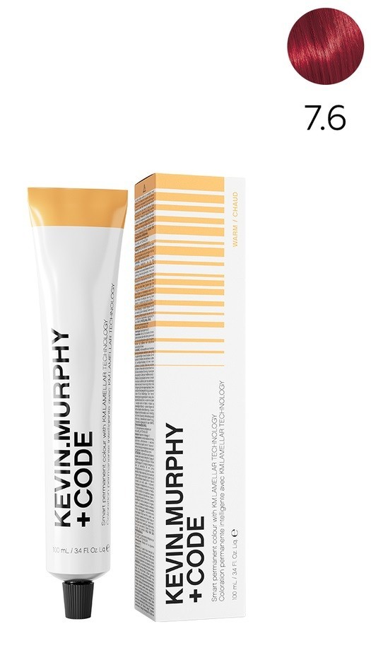 K.M+Code 7.6 7R Medium.Blonde.Red Краска для волос 100 мл Smart Permanent Colour Lamellar Technology